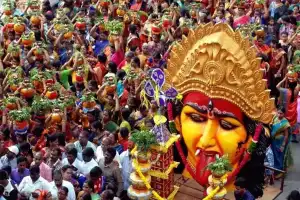 Bonalu Celebrations Kick Off in Hyderabad Amidst Large Gatherings of Devotees