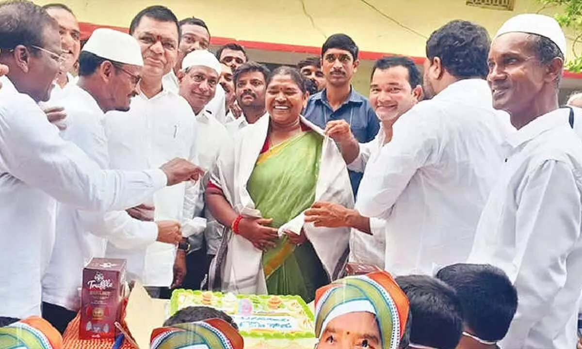 Celebrations held for Minister Seethakka’s birthday