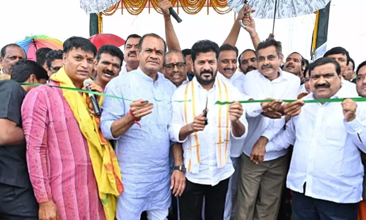 “CM Revanth Reddy Opens Gopanpally Flyover, Vows Continued Development for Hyderabad”