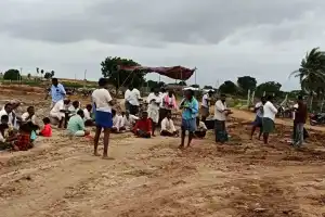 Farmers Continue Second Day of Protests Over Unpaid Compensation for Bharath Mala Road Project