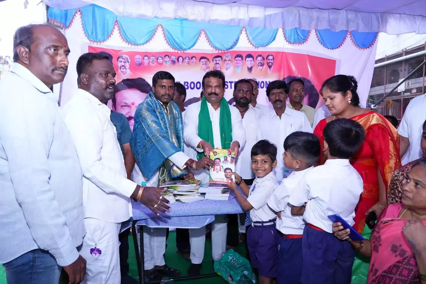 Legislator Mr. Ganesh Donates Notebooks to Students at Regimental Bazar Vidyaniketan High School