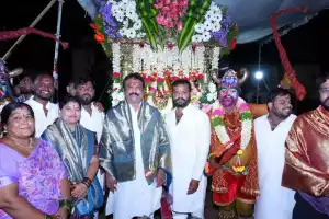 MLA Shri Ganesh Leads Ammavari Palaram Bandi Procession in Bonala Festival Celebration