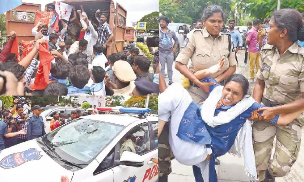 Police foil students’ attempt to surround Raj Bhavan in NEET protest