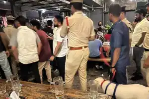 Police in Hyderabad conduct raids on pubs with sniffer dogs to combat drug abuse.
