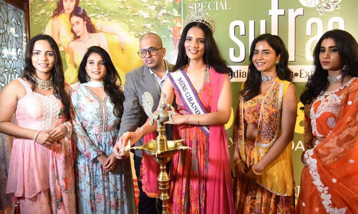 Prachi Nagpal, Miss Grand India, Opens Sutraa Exhibition at Taj Krishna