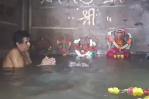 Saptanadulu Sangamam Temple Submerged by Rising River Waters