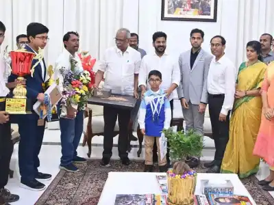 Telangana CM Revanth Reddy meets Indian Grand Master and chess players, praises their achievements