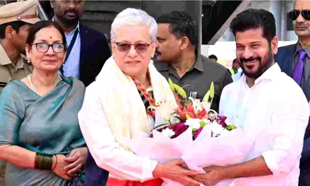 Telangana’s New Governor, Jishnudev Varma, Receives Warm Welcome at Shamshabad Airport