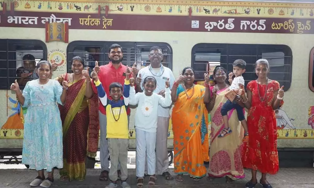 The Bharat Gaurav Yatra train departs from Secunderabad railway station