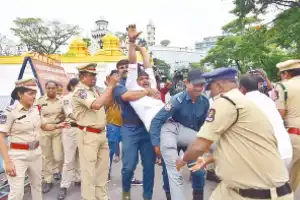 Youth in Hyderabad protest demanding Group-II and Group-III exam postponement