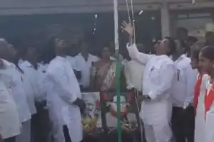 Aija Town Congress Leader C. Madhu Kumar Raises National Flag on 78th Independence Day