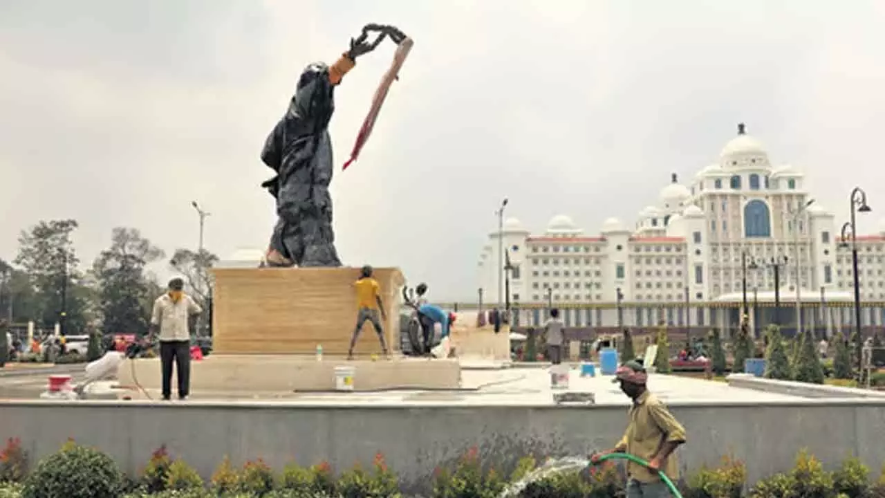 BRS Opposes Installation of Rajiv’s Statue Near Telangana Secretariat