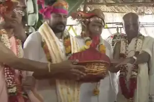 CM Revanth Reddy Attends Anantha Shesha Installation Ceremony in Kokapet