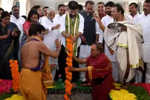 CM Revanth Reddy Conducts Bhoomi Pooja for Telangana Talli Statue