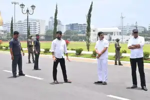 CM Revanth Reddy surveys Secretariat area to finalize location for TG Talli statue