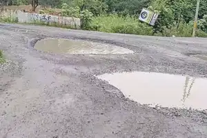 Commuters Frustrated by Pothole-Ridden Road Near ITDA Office