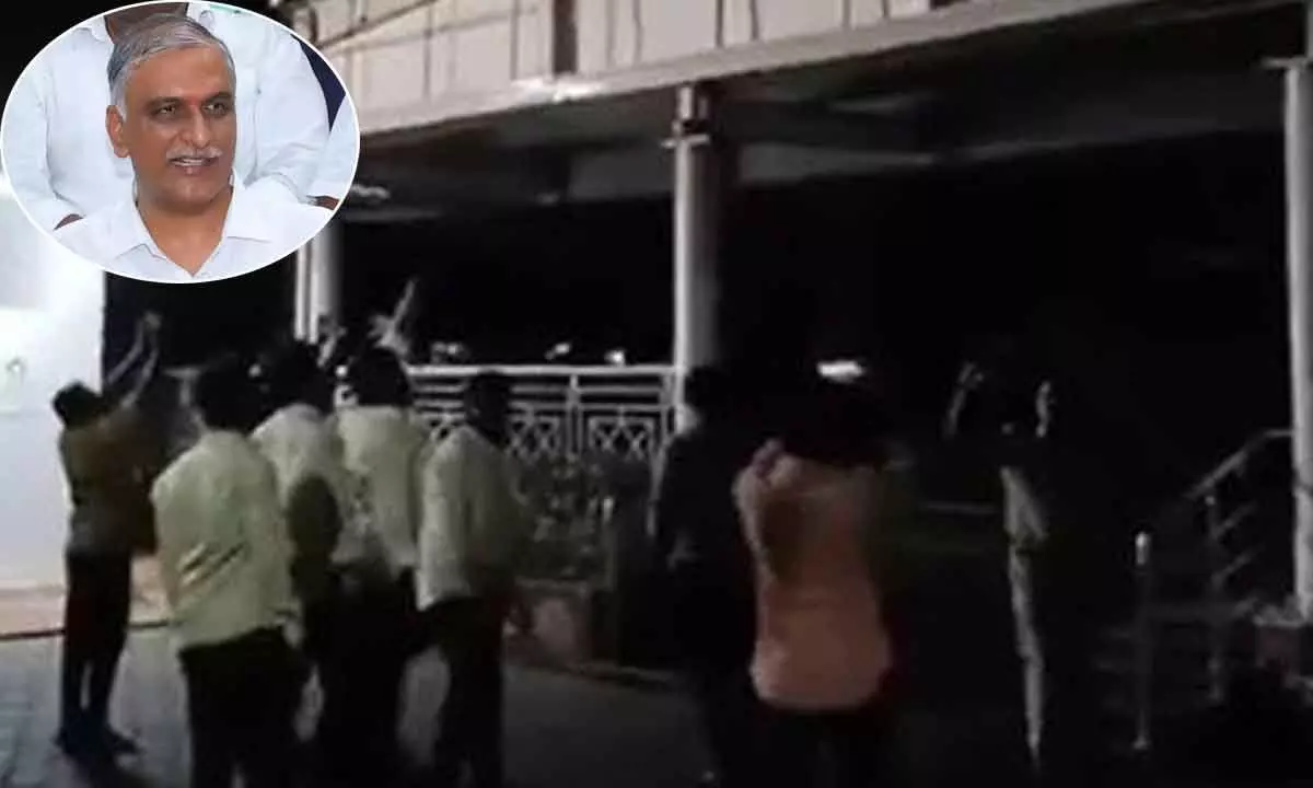 Congress Supporters Vandalize BRS Office in Harish Rao's Stronghold