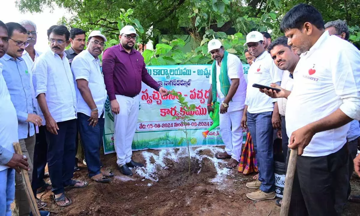“District Collector Badavath Santosh Highlights the Vital Role of Trees at Greenery Promotion Program”