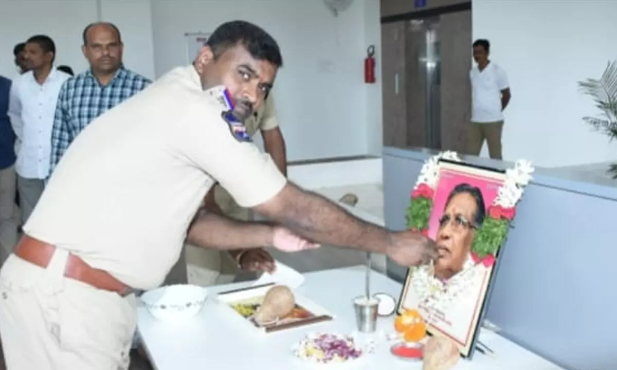 District Police Officials Celebrate Prof. Kothapalli Jayashankar’s Birth Anniversary