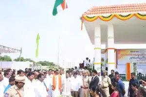 Grand Independence Day Celebrations in Gadwal: Special Government Representative AP Jitender Reddy Raises the National Flag