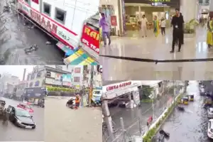 Heavy Rains Batter Hyderabad, Roof Leaks at RGIA Terminal
