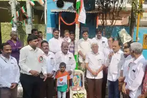 Kodanda Ram Raises National Flag at Jana Samithi Party Headquarters