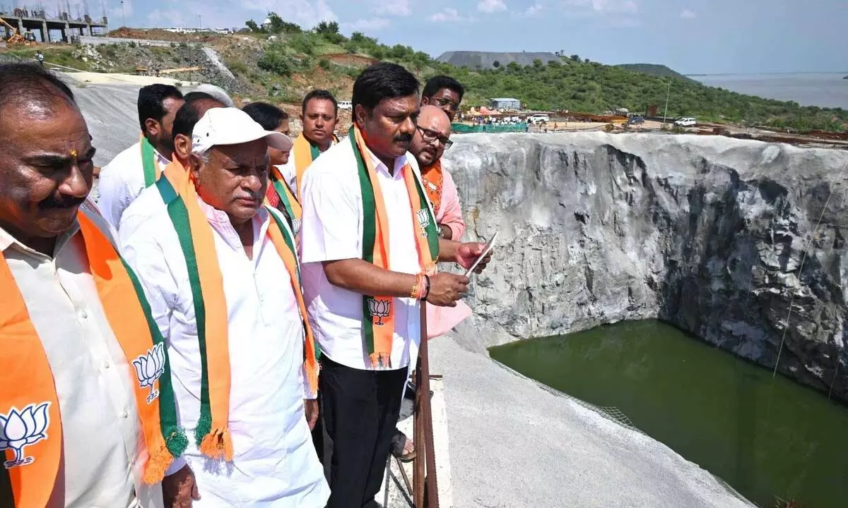 Leaders from BJPLP Tour Sunkishala Project Location