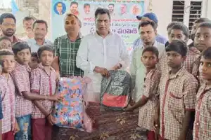 MLA Adluri Laxman Provides Mattresses to Students