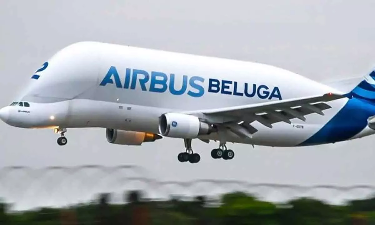 Rare Airbus Beluga Touches Down at Hyderabad’s Shamshabad Airport