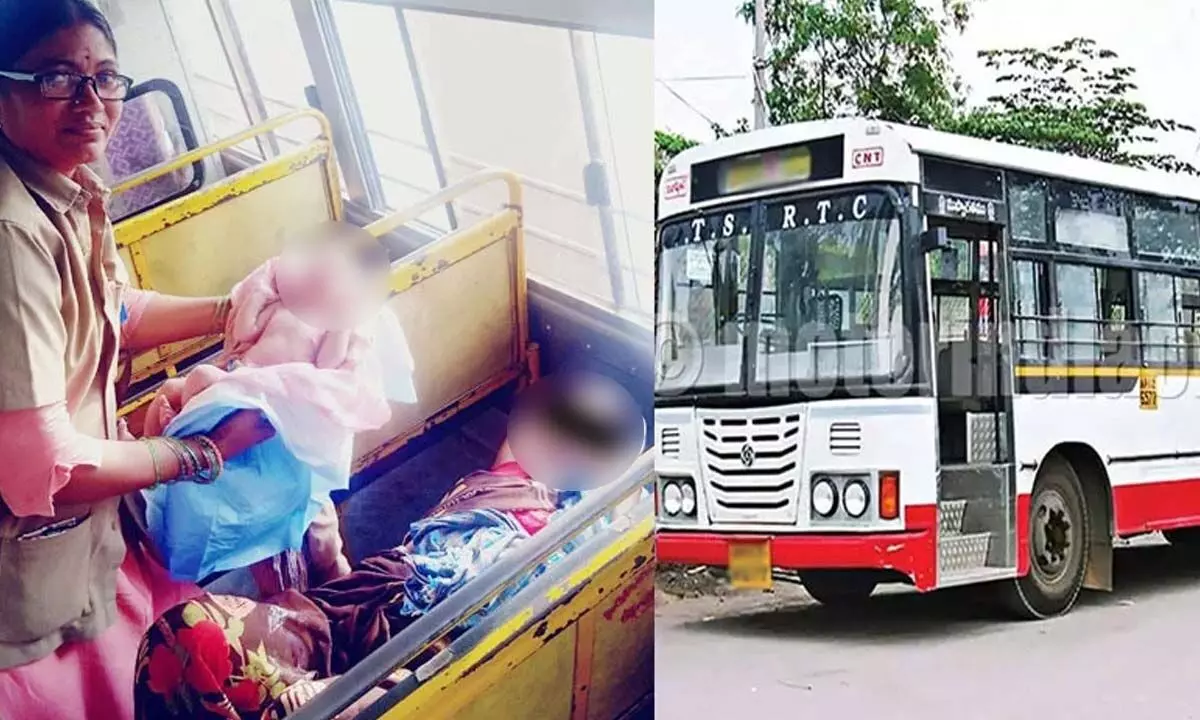 RTC Bus Conductor Assists Pregnant Woman During Labor