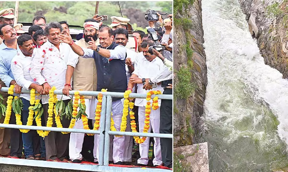 “Sagar Roars as Water Flows into Left Canal”