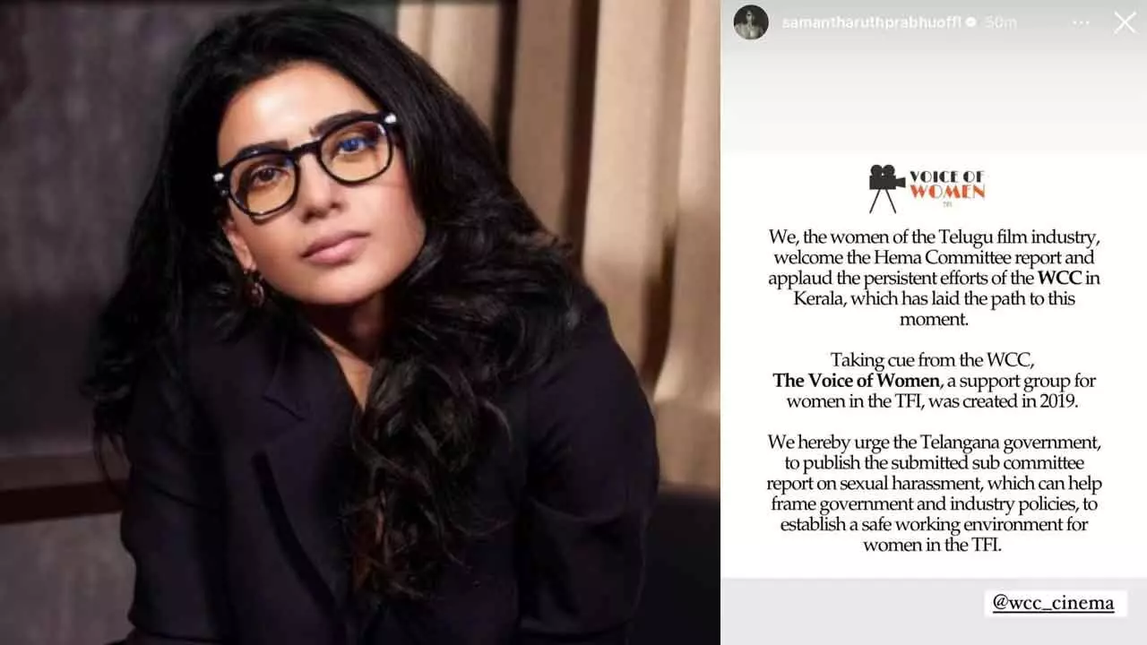 Samantha Calls on Government to Establish a “Hema Committee” in Tollywood