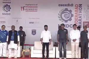 Telangana CM Participates in NMDC Hyderabad Marathon 2024