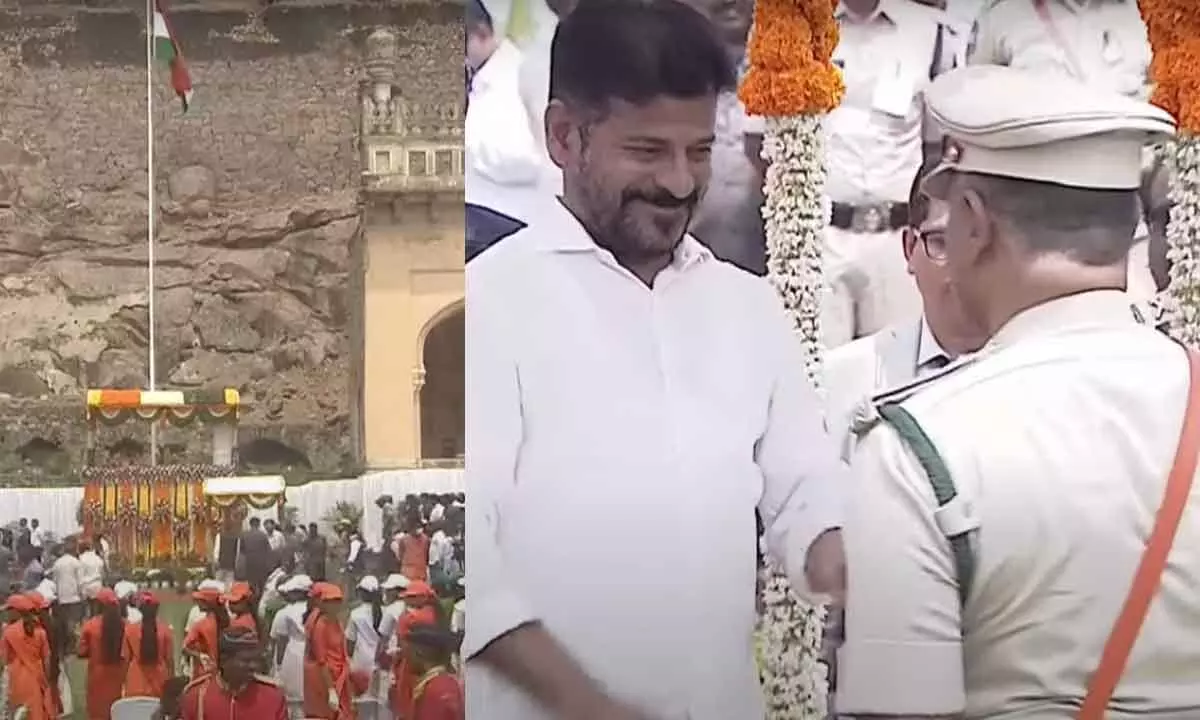 Telangana CM Revanth Reddy Raises National Flag at Golconda Fort, Showcases Development Initiatives