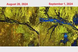 Aerial Footage Reveals Severe Water Stagnation Amid Flooding in Amaravati