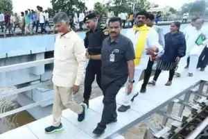 Chandrababu Naidu narrowly escapes as train passes during Vijayawada inspection