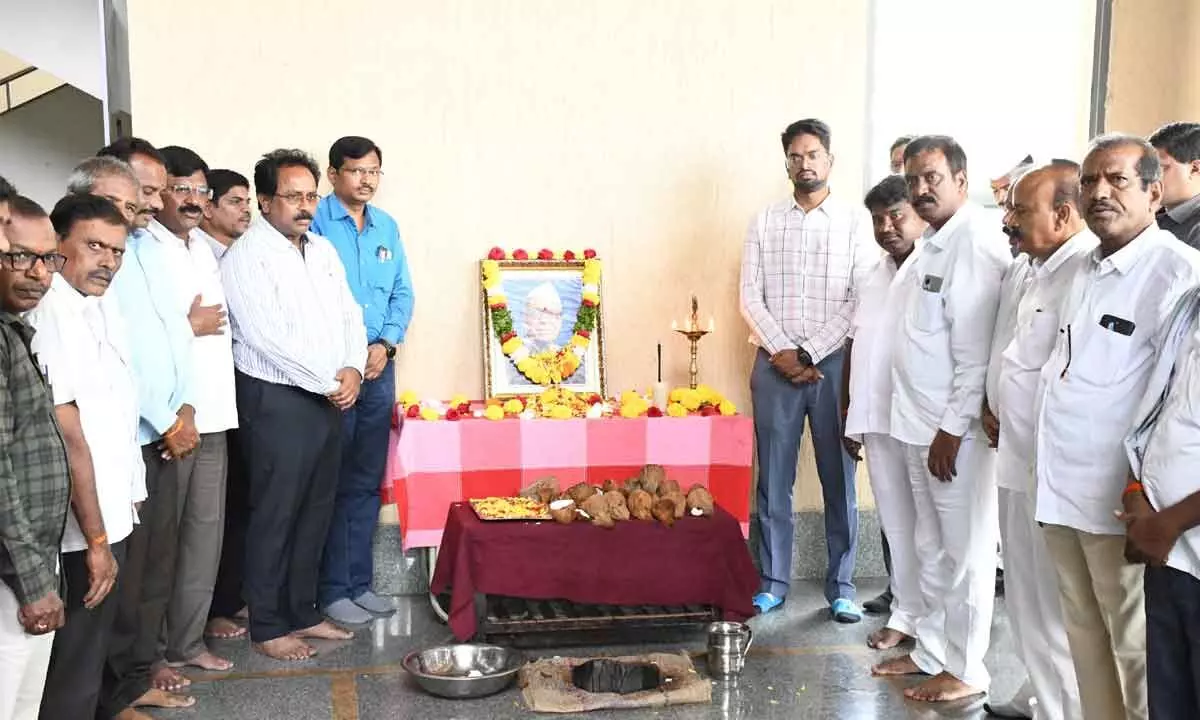 District Collector Adarsh Surabhi urges every citizen of Telangana to strive towards fulfilling Konda Laxman Bapuji’s vision.