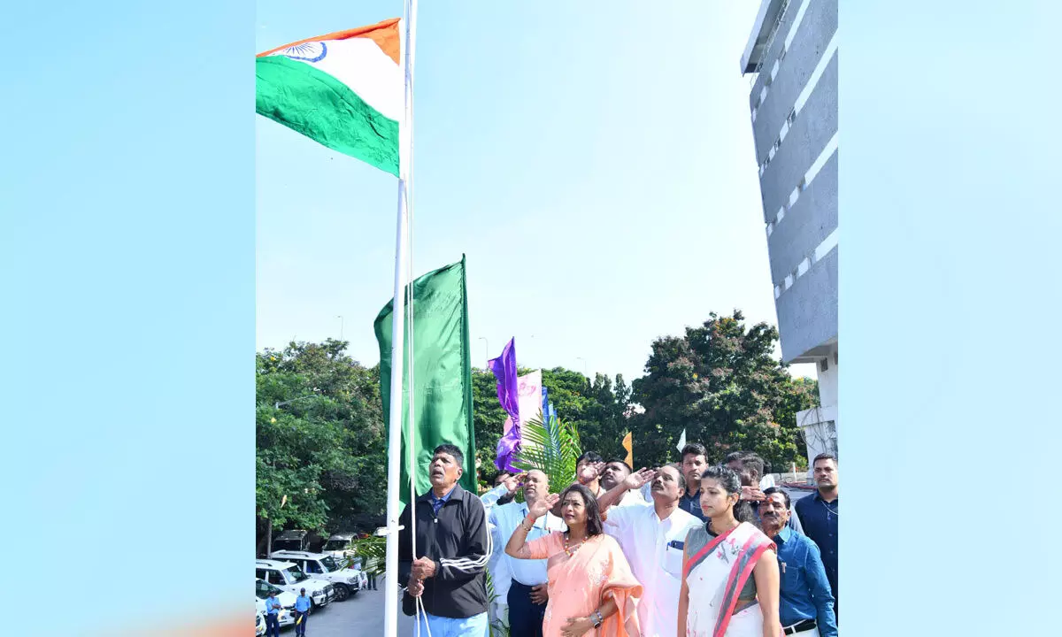 GHMC Mayor Hoists National Flag