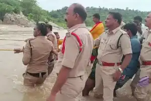 Medak QRT Team Heroically Rescues Man Trapped in Floodwaters