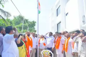 MLA Aleti Hoists National Flag