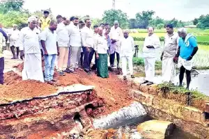 MLA Bandla Krishna Mohan Surveys Damaged Culvert