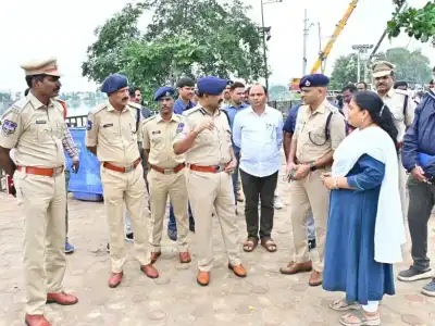 Rachakonda CP Sudhir Babu Reviews Ganesh Immersion Preparations at Sarur Nagar Pond