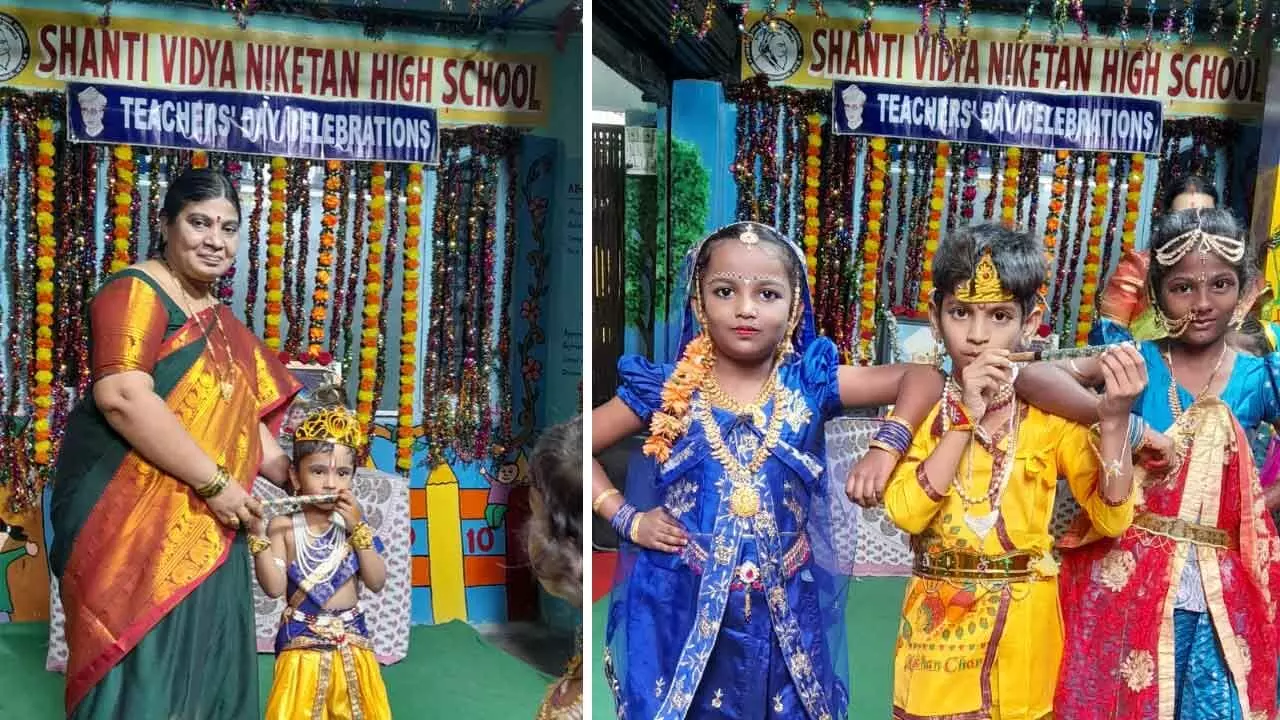 Shanti Vidyanikethan High School Celebrates Krishna Ashtami and Teacher’s Day Festivities
