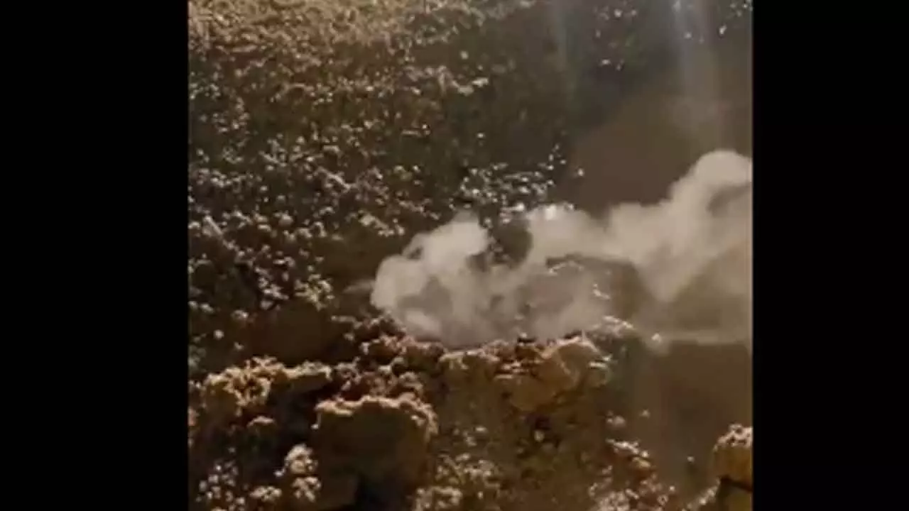 Smoke Rises from Ground Near KBR Park in Jubilee Hills, Hyderabad