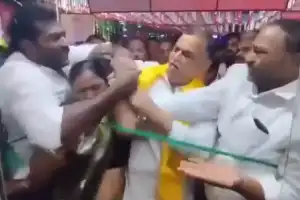 TDP Leaders Engage in Confrontation at Anna Canteen Inauguration in Rajampet