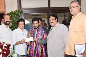 Telangana Film Chamber of Commerce Contributes ₹15 Lakhs Towards Flood Relief