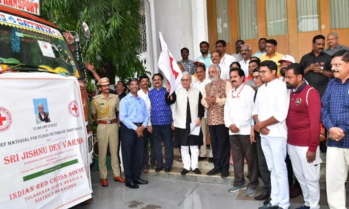 Telangana Governor Launches Aid Truck