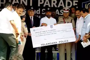 Telangana Police Contributes Rs 11.06 Crore to CM Relief Fund for Flood Victims