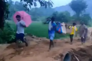Tribal Villagers in Vizianagaram Forced to Carry Body 7 Km Due to Lack of Road Access