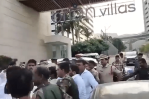 High Tension Outside KTR’s Brother In Law Residence as Police Attempt Search